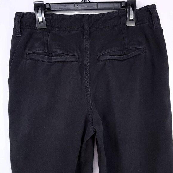 Free People Chino Pants Womens 26 Button Fly Cuff Hem Distress Black Trousers - Picture 6 of 16